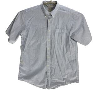 L.L. Bean Blue Striped Casual Button Down Shirt